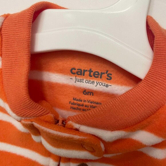 Carter's Baby Boys Halloween Pumpkin Fleece Footed Pajama Sleeper Size 6m NWT - Picture 2 of 5